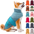 KYEESE Dog Coat Warm Pet Winter Puffer Coat with Leash Hole Thick Cat Clothes with Pocket Soft Pet Sweater for Cold Weather Waterproof Dogs Jacket with Fleece Lined Windproof Dog Coats for Small Dogs
