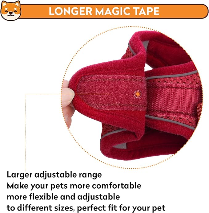 Dog Harness with Leash Set, No-Pull Step-in Reflective Pet Harness with 1 Leash Clips, Adjustable Soft Padded Easy Walk Dog Vest for Small Medium Large Dogs, Cats(Bright Red, Small)