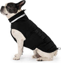 Dog Coat, Waterproof Winter Jacket, Warm Windproof Jacket, Reflective Adjustable Turtleneck Coats for Medium Dogs with Hook & Loop - Black - M
