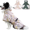 Dog Raincoat, Waterproof Windproof Dog Rain Jacket with Hood, Rain Coat with Leash Hole, Adjustable Raincoat Poncho for Small Medium Large Dogs Outdoor (Pink, Medium)