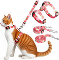 Cat Harness and Leash Set, Escape Proof Cat Harness, Comfortable Soft Lightweight Cat Leash, Use Safe and Easy, Outdoor Walking Travel Kitten Harness for Small Medium Large Cats