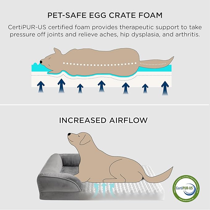 Bedsure XXL Orthopedic Dog Bed for Extra Large Dogs - Washable Giant Dog Cat Bed Waterproof, Comfort Dogs Couch Sofa with Washable Removable Cover, Pet Bed with Nonskid Bottom, Brown, 52"