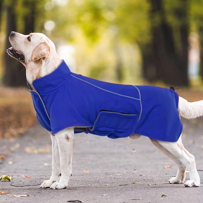 MIGOHI Waterproof Dog Jacket,XL Dog Coat,Reflective XL Fleece Jacket for Dogs,Extra Large Winter Coat Snowsuit,Large Snow Clothes for Dogs Male Female,Australian Shepherd,Beagle,XL,Blue