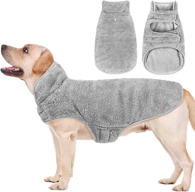 Malier Dog Winter Coat, Reversible Fleece Dog Cold Weather Coats, Windproof Warm Snow Puppy Jacket Vest Pet Clothes for Small Medium Large Dogs (Gray, XX-Large)