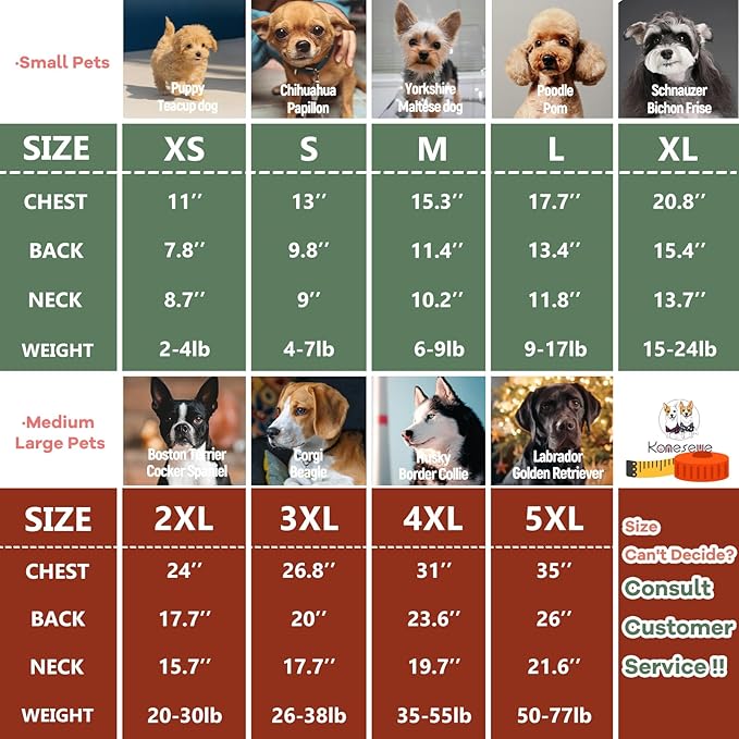 Koneseve Dog Shirt Soft Cotton Stretchy Clothes for Small Medium Pets 2-Pack Rust & Mist Green 3XL