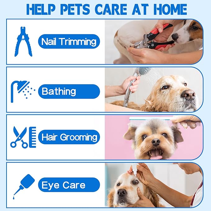 Supet Dog Grooming Hammock, Dog Hanging Harness for Nail Trimming Doorframe, Pet Holder Restraint for Clipping Nails, Pet Hoist Sling for Cutting Nails, Ear & Eye Cleaning, Medicine at Home (M)