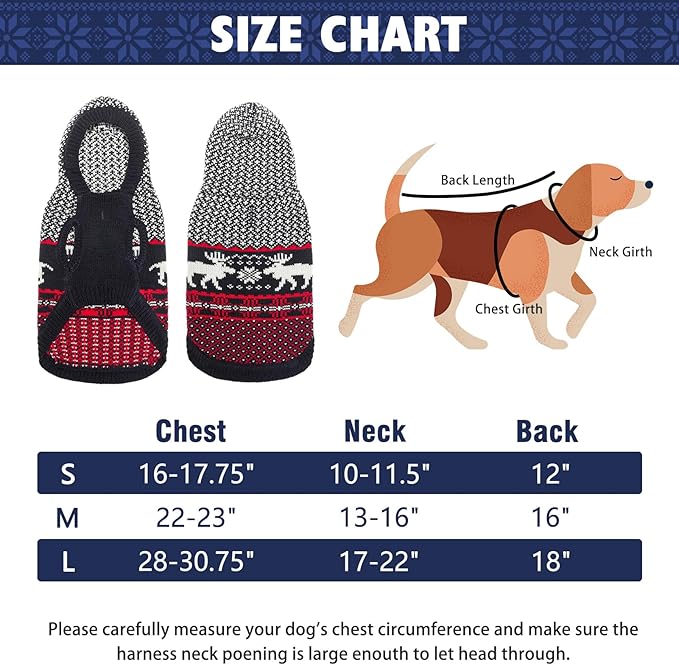 SCENEREAL Dog Sweater for Large Sized Dogs Girl Boy, Turtleneck Pullover Winter Puppy Clothes, Christmas Outfits, Pet Sweatshirt Apparel Knitwear for Golden Retriever, Labrador, Rottweiler, L