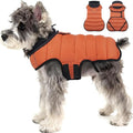 MIGOHI Lightweight Dog Coat, Windproof Dog Jacket, Puffer Jacket for Small Dogs, Padded Vest with Reflective Strips, Warm Snow Vest in Cold Weather, Easy On Hook & Loop Belly, Caramel, XS