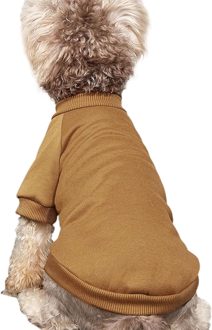 Puppy Sweater for Small Dogs Clothes Warm Winter Cat Clothe Pet Sweatshirt Knitwear Doggie Kitten Clothing, Coffee, X-Large