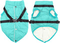 Dog Jacket with Harness,Fleece Lined Warm Puppy Coat for Winter,Soft Windproof Small Dog Vest,Bluegreen S