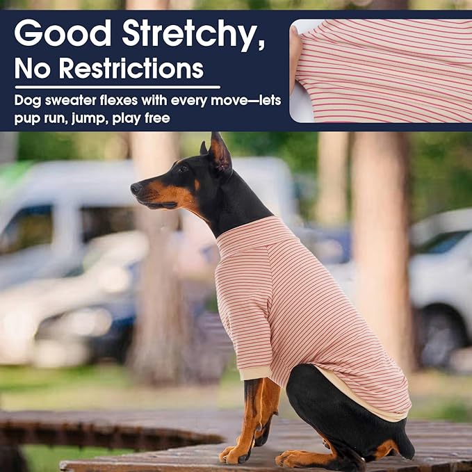 IECOii 2 Pack Dog Fleece Sweater for Small Dogs, Warm Dog Turtleneck with Stretch for Dachshund, Cozy Fall Winter Pullover Dogs Sweatshirt with Sleeve, Indoor & Outdoor Sweaters for Walking, M