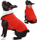 Kuoser Dog Coat Small, Cold Weather Reflective Waterproof Dogs Jacket with Warm Fleece Lining, Turtleneck Dog Winter Coat with Zipper, Doggy Snow Jacket Pet Coats for Small Medium Large Dogs, Red XS
