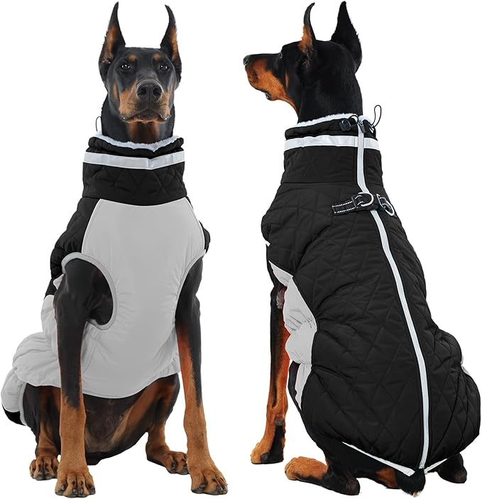 Dog Winter Jacket Cozy Reflective Waterproof Windproof Warm Pet Garment,Comfortable Cold Weather Fleece Apparel Outfits with Zipper Closure for Small Medium Large Dogs Puppy Walking,XXX-Large