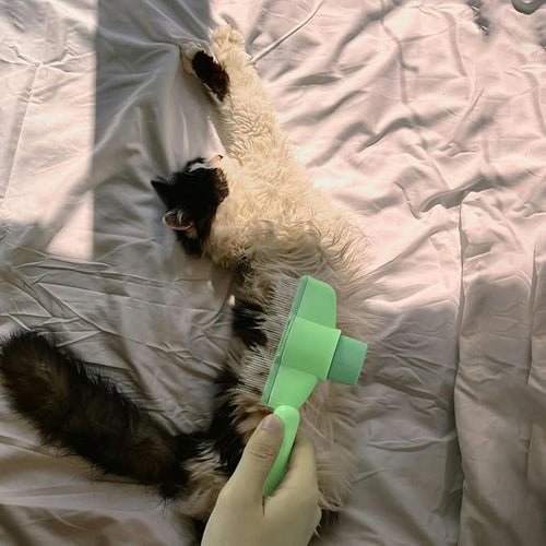 2PCS Cat Comb Dog Hair Comb，Pet Grooming Cleaning Comb，Pet Hair Removal Tool with Release Button