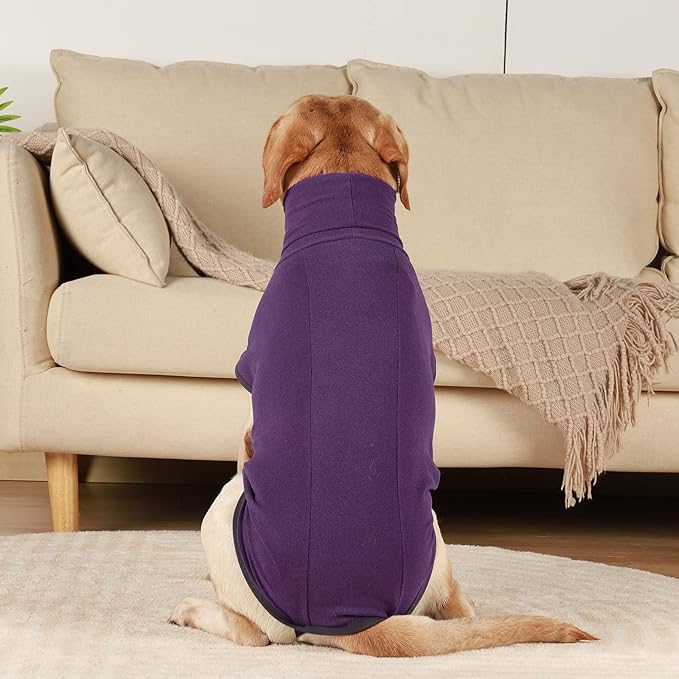 ROZKITCH Dog Sweaters for Medium Dogs Girl, Pet Windproof Warm Cold Weather Jacket Vest Cozy Jumpsuit Apparel Outfit Clothes for Walking Hiking Travel Sleep Purple M