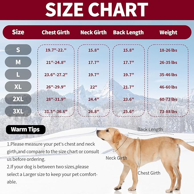 IDOMIK Dog Winter Coat for Medium Dogs, Warm Dog Winter Jacket with Fleece High Collar, Zippered Cold Weather Coats for Dogs, Waterproof Doggy Snow Jacket Clothes,WineRed,M