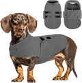 Queenmore XL Dog Sweaters, Soft Fleece Vest Pullover Dog Jacket with Leash Hole, Warm Winter Dogs Clothes Cold Weather Doggy Dachshund Sweater for Large Dogs Cats Boy or Girl (Grey, XL)