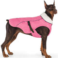 EMUST Dog Coat Winter, Waterproof Pet Snow Jacket for Winter, Adjustable Small/Medium/Large Dog Jackets, Pink, L
