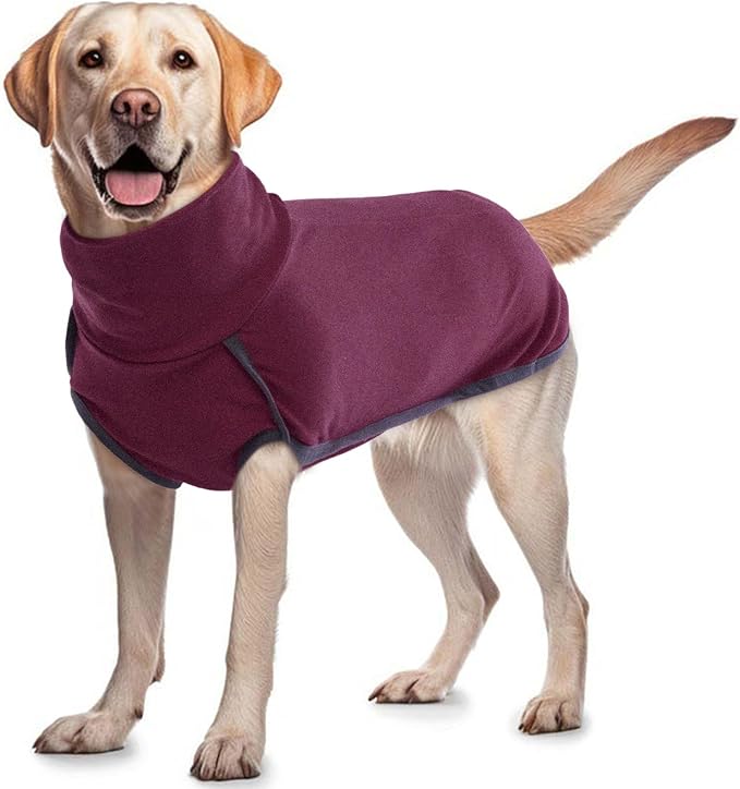 ROZKITCH Fleece Pet Elastic Jumpsuit with Pull Ring, Vest for Cold Weather Winter, Elastic Turtleneck, Sleeveless Pullover Clothes, Lightweight Pet Shirt for Small Medium Large Dogs Red XL