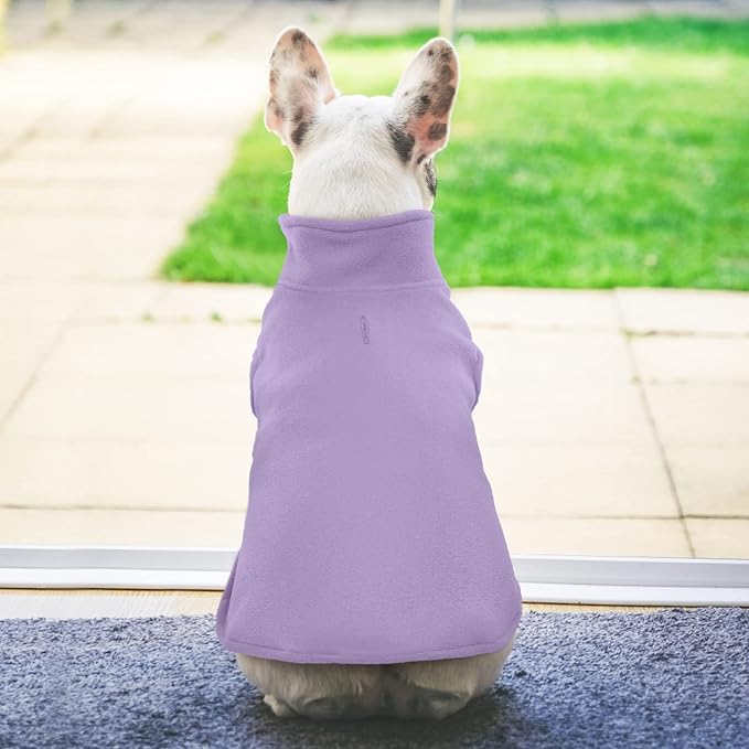 FUAMEY Dog Fleece Vest for Large Dogs,Warm Stretchy Dog Sweatshirts Pullover with Leash Hole Dogs Sweater Soft Pet Turtleneck Cozy Pet Vest Lightweight Sleeveless Purple XXL
