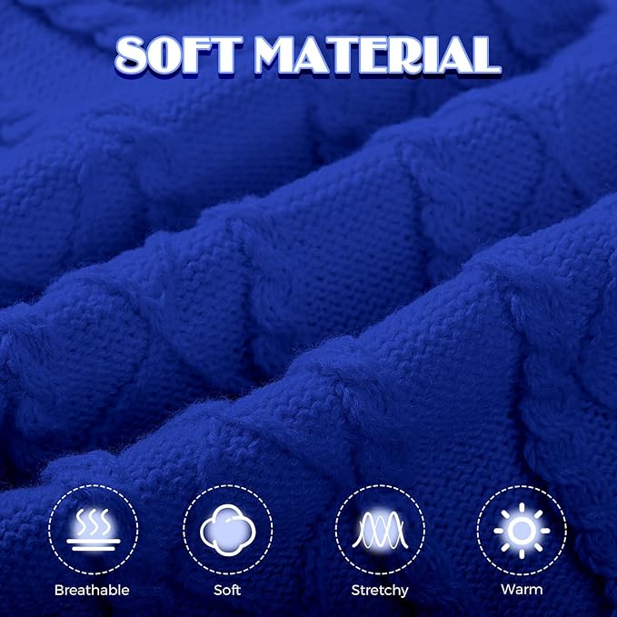 Dog Sweaters for Small Medium Large Dogs Girl, Soft Warm Turtleneck Pup Dogs Shirt, Double Knitting Collar for Outdoor Playing, Warm Dog Clothes (2XL,Royal Blue)