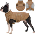 FUAMEY Winter Warm Coat, Fleece Turtleneck Jacket, Thick Waterproof Windproof Cold Weather Snowsuit Vest for Small Medium Large Dogs Pet Clothes