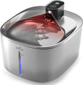 iPettie Runway Battery Cordless Cat Water Fountain Stainless Steel, 1.1Gal/4L Large Capacity, Motion Sensor, 5-Stage Water Filter