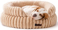 MEWOOFUN Dog Bed for Medium Dogs, Washable Large Cat Beds for Indoor Cats, Donut Pet Bed for Dogs and Cats with Anti-Slip Bottom (Camel, 27"x27"x10")