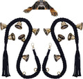 2 Pack Dog Bells for Door Potty Training, Handwoven Cotton Rope Dog Doorbell with 6 Extra Loud Bells, Adjustable Dog Door Bells for Small Medium Large Dogs to Ring to Go Outside, Black