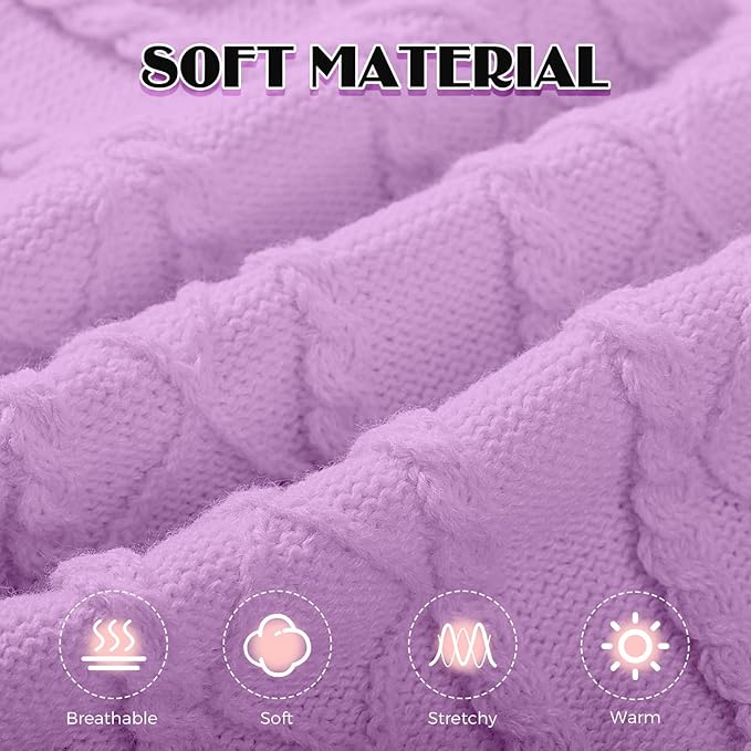 Dog Sweaters for Small Medium Large Dogs Girl, Soft Warm Turtleneck Pup Dogs Shirt, Double Knitting Collar for Outdoor Playing, Warm Dog Clothes (S,Purple)