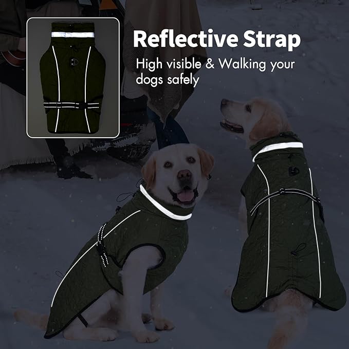 Dog Winter Coat for Small Medium Dogs, Reflective Dog Winter Jacket, Thick Fleece Snowsuit & Christmas Vest, Warm Water-Resistant Puppy Coat, Small Doggie Jackets for Cold Weather