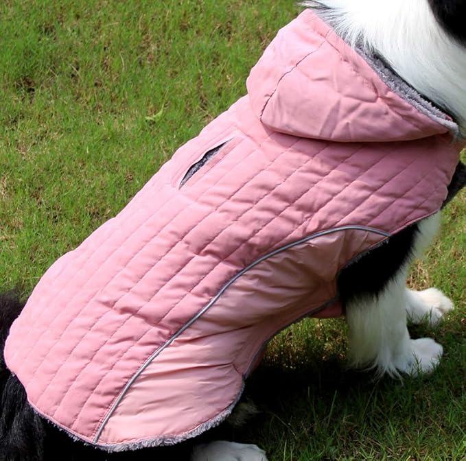 Fleece Dog Hoodie for Small Dogs Super Warm Puppy Jacket for Cold Winter Dog Coats,Pink S