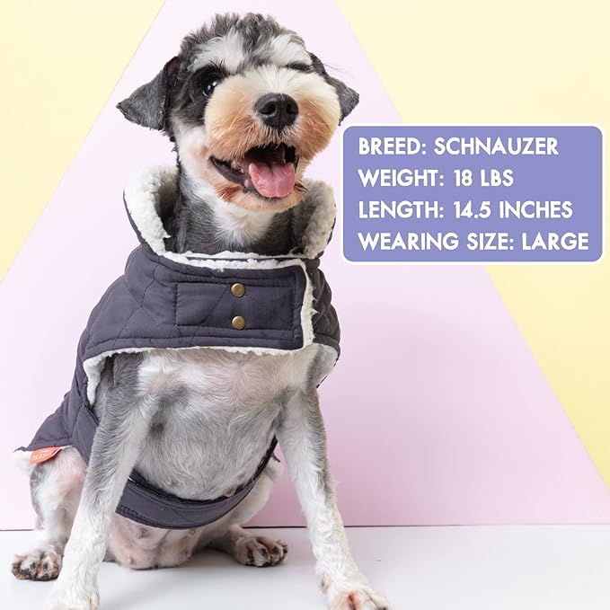 KYEESE Dog Coat Warm Pet Winter Puffer Coat with Leash Hole Soft Pet Sweater for Cold Weather Waterproof Dogs Jacket with Fleece Lined Thick Cat Clothes with Pocket Windproof Dog Coats for Small Dogs