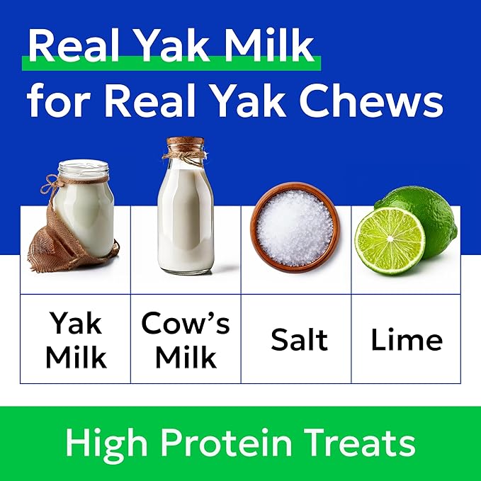 BARK&SPARK Yak Cheese Himalayan Dog Chews - 100% Natural & Long Lasting Dog Treats, Yak Milk Chews for Small, Medium & Large Dogs, Lactose & Gluten Free Dental Sticks, Healthy & Safe (4 Large Chews)