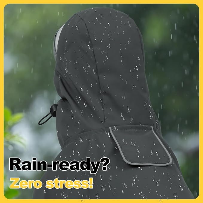 DENTRUN Waterproof Dog Rain Jacket with Hood for Golden Retriever, Husky – Extra-Long Coverage for Heavy Rain, Beach Trips, Dog Parks – Magic Tape & Mesh Lining, XXL