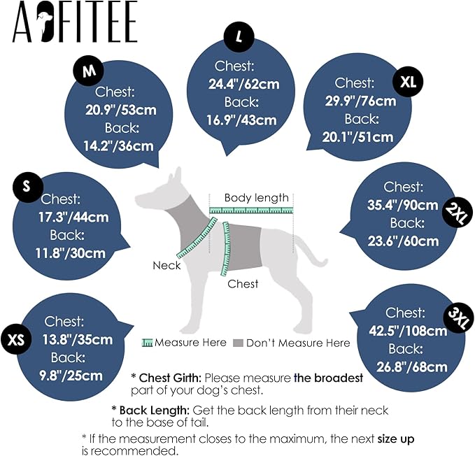 AOFITEE Dog Coat for Large Dogs, Waterproof Dog Jacket with Harness Built in, Warm Fleece Pet Puffer Jacket with Zipper, Cold Weather Coats for Dogs Outdoor, Reflective Pet Snowsuit, Blue XL