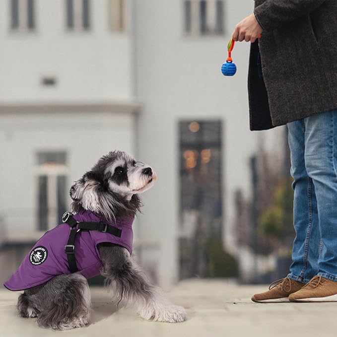 Norbi Dog Coat - Winter Jacket with Built-in Harness for Small to Large Dogs - Adjustable Warmth for Cold Weather