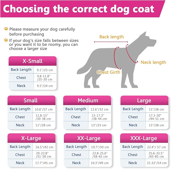 Windproof Waterproof Dog Coat Fleece & Cotton Lined Warm Jacket, Cold Weather Pet Apparel Clothes Vest for Small to Large Dogs (XL, Pink)