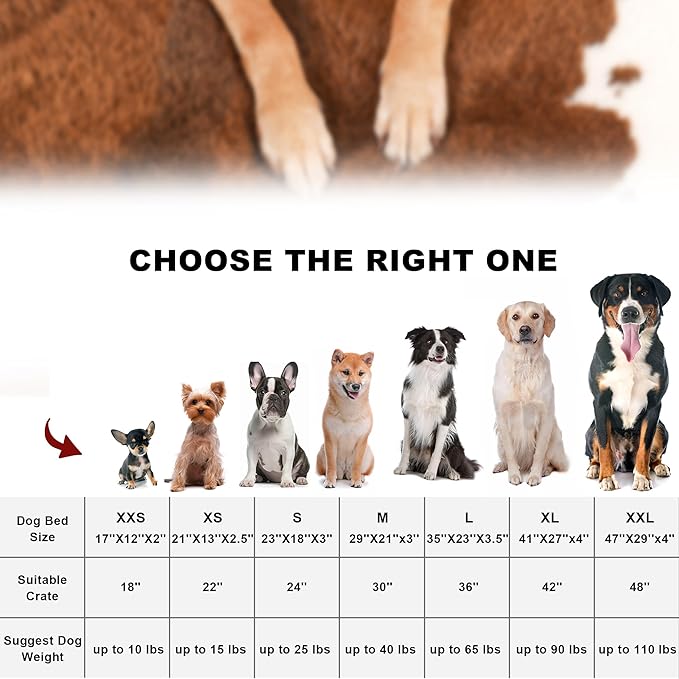 Bedfolks Waterproof Dog Crate Bed,Plush Dog Bed with Removable Washable Cover,Faux Fur Dog Crate Pad for Medium Dogs,Fluffy Dog Kennel Bed 29"x21",Cow Print