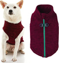 Gooby - Zip Up Fleece Vest, Fleece Jacket Sweater with Zipper Closure and Leash Ring, Fuchsia Wash, Medium