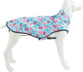 Mile High Life Dog Raincoat, Adjustable Waterproof Reflective Rain Jacket for Small Medium Large Dogs, Lightweight Breathable Pet Rain Coat with Leash Hole(Light Blue Watermelon,XXS Chest 16-19")