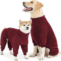 Dog Winter Coat, Warm Fleece Dog Jacket, Windproof Pullover Jumpsuit, Full Body Pajamas Onesie, Cold Weather Clothes for Medium Large Dog(Mediuml,Red)