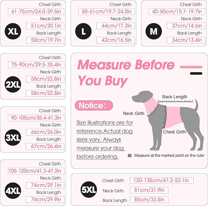 Extra Large Dog Coat, Warm Dog Winter Jacket, Waterproof Dogs Snowsuit with Foldable High Collar, Reflective Strips, Adjustable Hook & Loop Closure - Ideal for Cold Weather - Pink 4XL