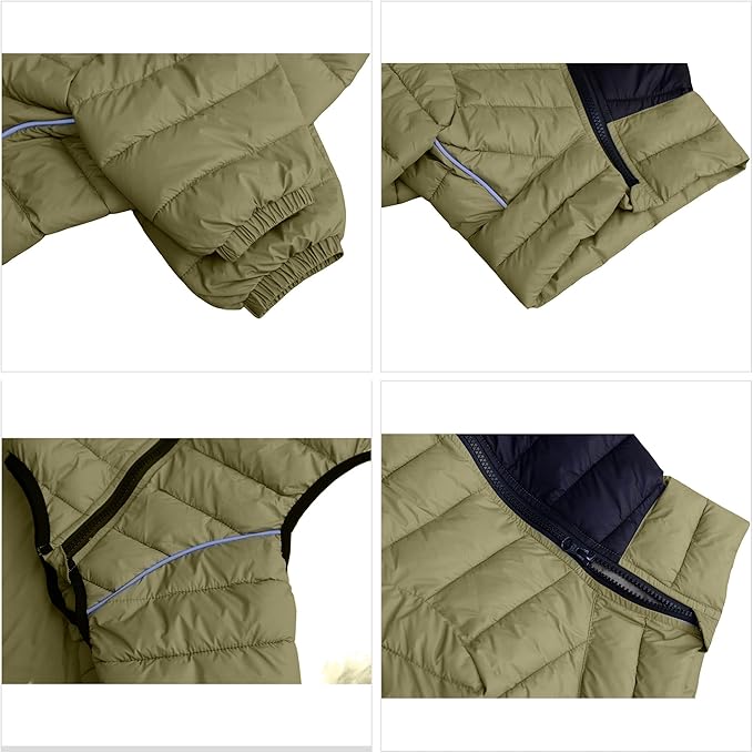 Warm Coat, 4 Legs Covered Waterproof Windproof Reflective Jacket, Zippered Adjustable Outdoor Snow Vest for Small Medium Large Dogs, Olive Green XXXL