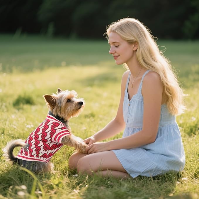 Pet Sweaters for Dogs Boys and Girls, Dynamic Letter Patterned Dog Sweater,Dog Cardigan,Pet Clothes,Pet Knitted Clothing,Fit for Different Seasons and Kinds of Dogs(Pink 2XL)