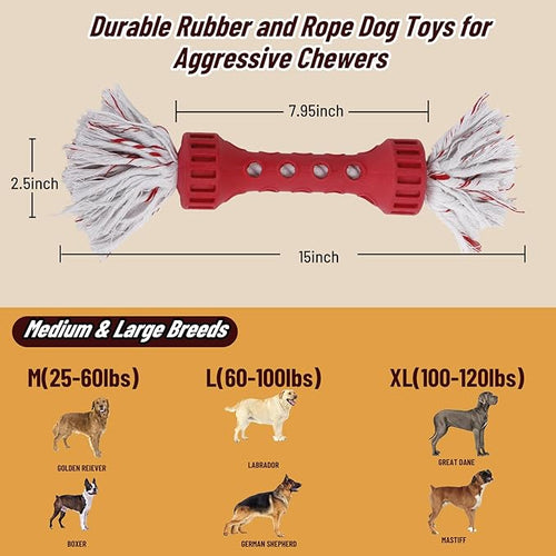 2PCS Premium Durable Rope Toys for Aggressive Chewers, Dog Tug of War Toys for Medium/Large Dogs, Glow in The Dark Outdoor Dog Fetch Toy, Interactive Dog Toy, Keep Your Powerful Chewers Busy