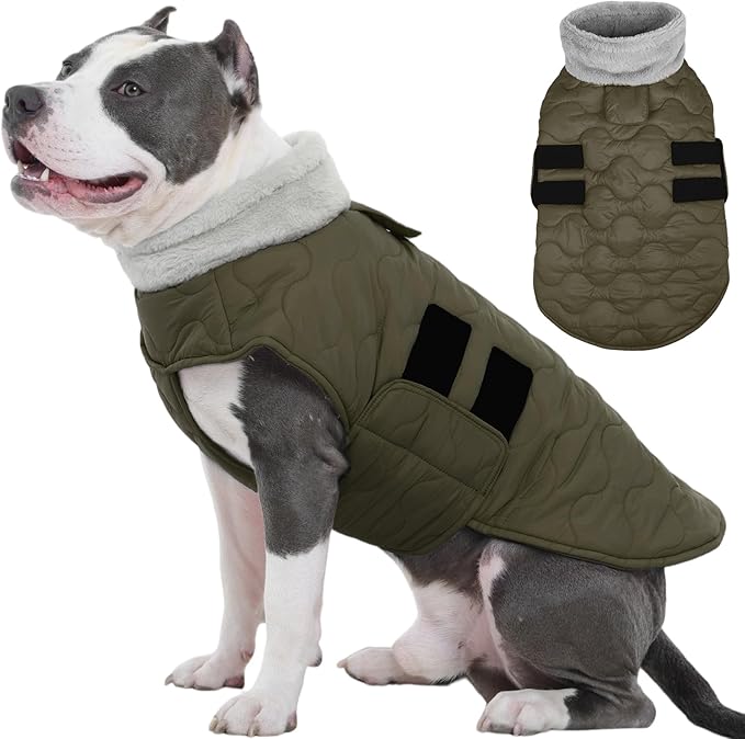 Kuoser XL Heavy Duty Dog Coat | -15°C Windproof Jacket for Husky - Anti-Chafe Fleece Neck