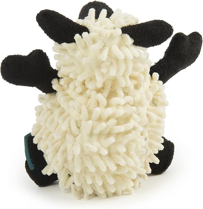 goDog Fuzzy Wuzzy Lamb Squeaky Plush Dog Toy, Chew Guard Technology - Assorted, Small