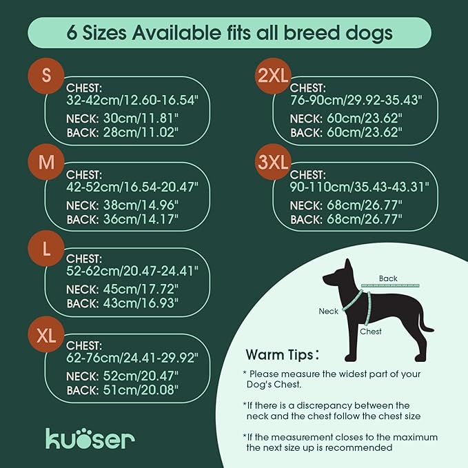 Kuoser Dog Winter Coat, Dog Jackets for Large Dogs, Winter Waterproof Big Doggie Coat, Reflective Dogs Cold Weather Coats, Windproof Turtleneck Pet Puffer Jacket Snowsuit Clothes with Harness Hole