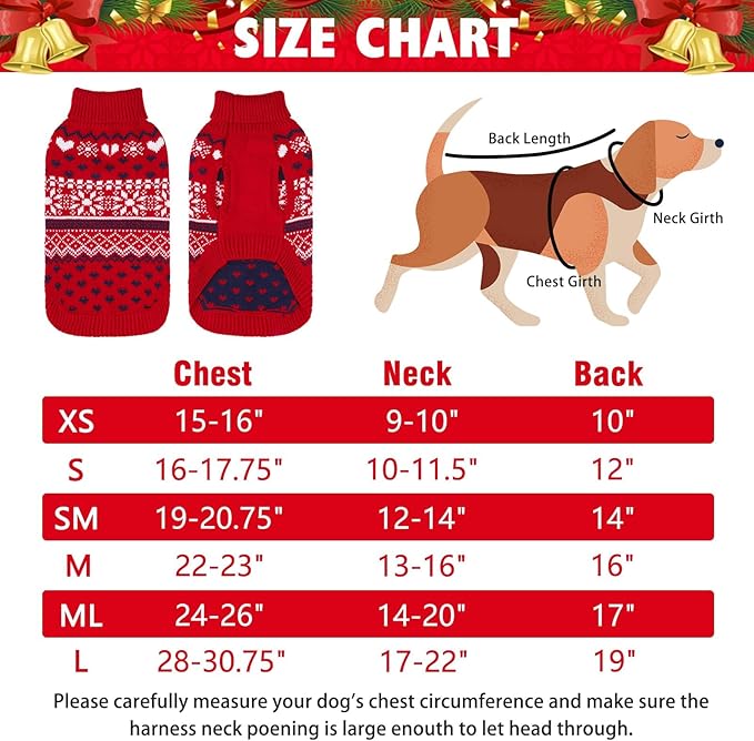SCENEREAL Dog Sweaters for Small Medium Dogs - Soft, Warm Turtleneck Small Dog Sweater, Ugly Knit Dog Christmas Outfits for Dachshund, Chihuahua, Pug, Yorkie,Winter Pet Clothes Male Female